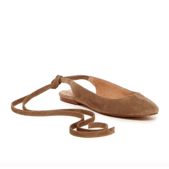 New In Box Madewell Tan Lace Up Ballet Flats 9 1/2 - Picture 5 of 7